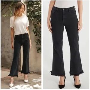 J BRAND Julia undercover high rise frayed flare jeans black sz 26